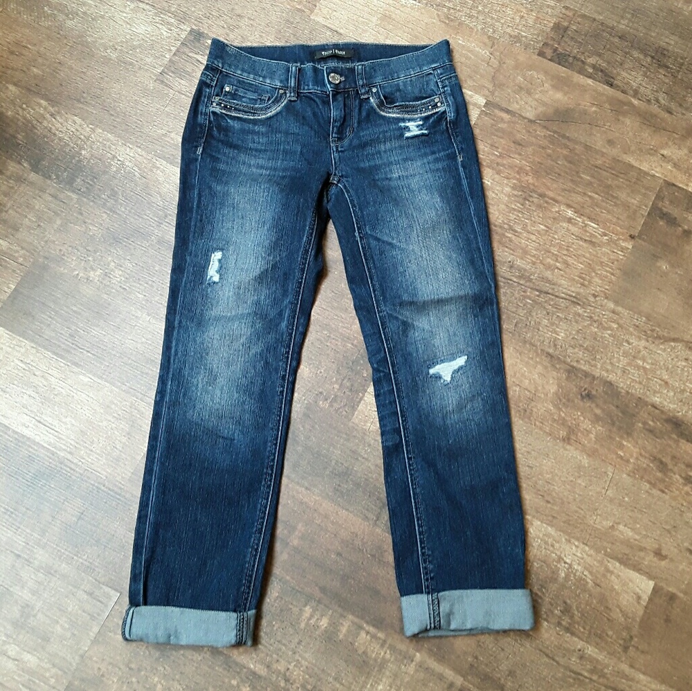 White House Black Market slim ankle capri blue 00S